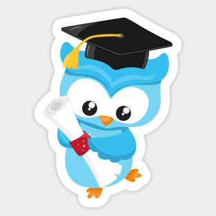 Cute Owl, Little Owl, Baby Owl, Graduation Owl Sticker